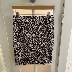 J. Crew Leopard Print Pencil Skirt in Brown and Black NWT